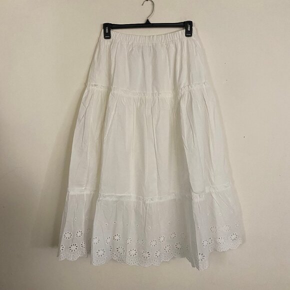 NEW HYFVE Tiered Eyelet Maxi Skirt L - Picture 1 of 16